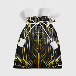 Мешок для подарков Gold lines on a black background, цвет: 3D-принт