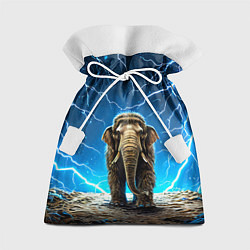 Мешок для подарков Мамонт и разряды молний, цвет: 3D-принт