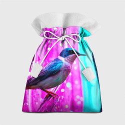Подарочный мешок Ласточка на фиолетовой стене