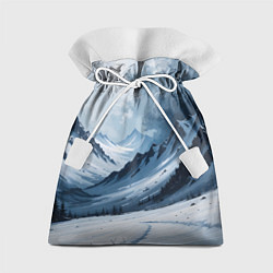 Подарочный мешок Зимний горный пейзаж маслом