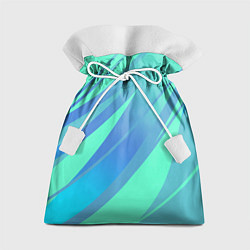 Мешок для подарков Нежный голубой с полосами градиент, цвет: 3D-принт