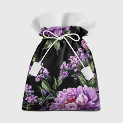 Подарочный мешок Пионы и лаванда винтажный узор