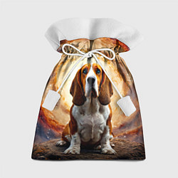 Подарочный мешок Бассет-хаунд в космосе