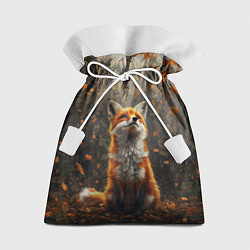 Мешок для подарков Довольный лис в лесной чаще, цвет: 3D-принт