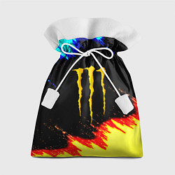 Мешок для подарков Monster energy огненные краски, цвет: 3D-принт