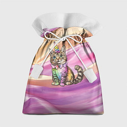 Подарочный мешок Котенок в костюме единорога