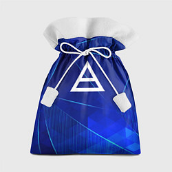 Мешок для подарков Thirty Seconds to Mars blue poly, цвет: 3D-принт