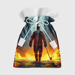 Подарочный мешок Хоккеист в огне