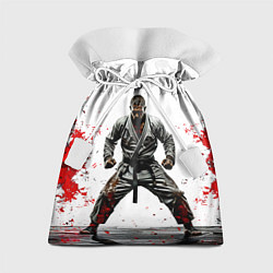 Подарочный мешок Боец джиу-джитсу на белом