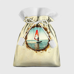 Подарочный мешок Виндсерфер на бежевом