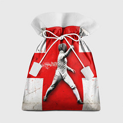 Подарочный мешок Фехтовальщик на красно-белом