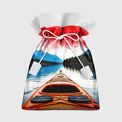 Мешок для подарков Каякинг на горной речке, цвет: 3D-принт