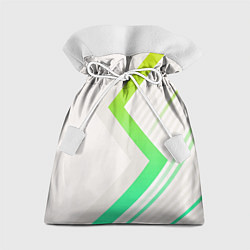 Подарочный мешок Color white line green