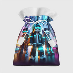 Мешок для подарков Minecraft - neon metropolis ai art, цвет: 3D-принт