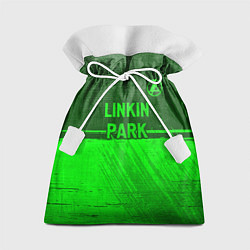 Мешок для подарков Linkin Park 2024 - green gradient посередине, цвет: 3D-принт