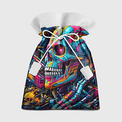 Подарочный мешок Cyber skull - pattern