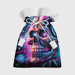 Подарочный мешок Neon cyber skull