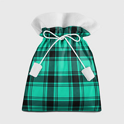 Подарочный мешок Checkered turquoise