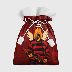 Мешок для подарков Нирвана, Курт Кобейн с крыльями ангела, цвет: 3D-принт