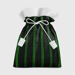 Подарочный мешок Color black cage green stripes