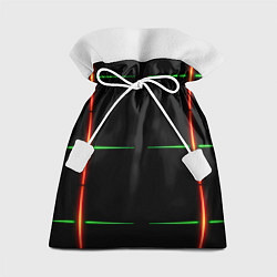 Подарочный мешок Color black green orange stripes