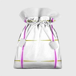 Мешок для подарков Color white pink yellow stripes, цвет: 3D-принт