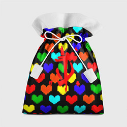 Подарочный мешок Doom love pixel pattern