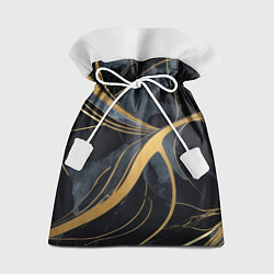 Подарочный мешок Мраморный узор с золотыми полосками