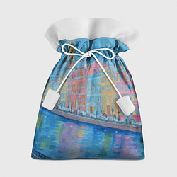 Мешок для подарков Новогодний рисованный Санкт-Петербург, цвет: 3D-принт