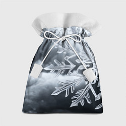 Подарочный мешок Снежинка на черно белое