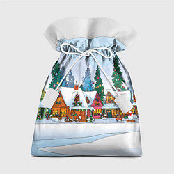 Подарочный мешок Новогодник дворик