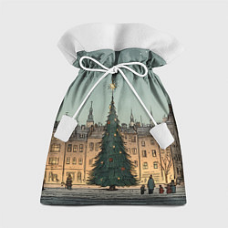Подарочный мешок Новогодняя елка во дворе