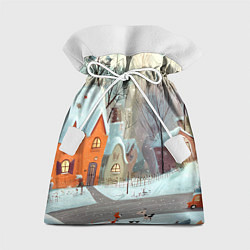 Подарочный мешок Милый новогодний дворик