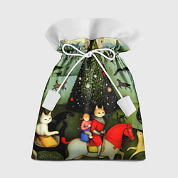 Мешок для подарков Новогодний кот Босха, цвет: 3D-принт