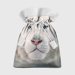 Мешок для подарков Взгляд белого льва, цвет: 3D-принт