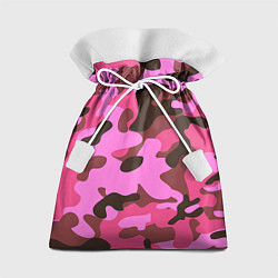 Подарочный мешок Камуфляж: розовый/коричневый