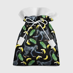 Мешок для подарков Обезьянки и бананы, цвет: 3D-принт
