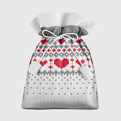 Мешок для подарков Узор с сердечками, цвет: 3D-принт