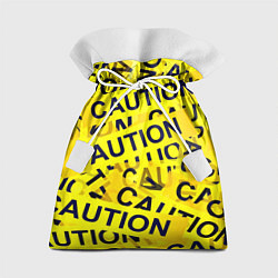 Мешок для подарков Caution, цвет: 3D-принт