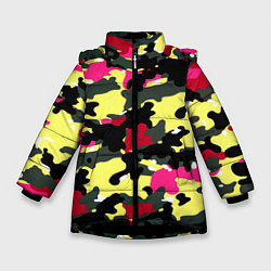 Зимняя куртка для девочки Камуфляж: контраст цветов