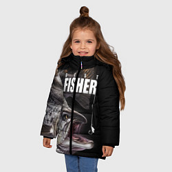 Куртка зимняя для девочки Лучший рыбак, цвет: 3D-черный — фото 2