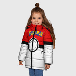 Куртка зимняя для девочки Покеболл 3, цвет: 3D-светло-серый — фото 2