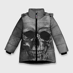 Куртка зимняя для девочки Череп, цвет: 3D-черный