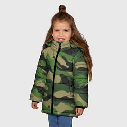 Куртка зимняя для девочки Камуфляж: хаки/зеленый, цвет: 3D-светло-серый — фото 2