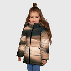Куртка зимняя для девочки Барханы, цвет: 3D-черный — фото 2