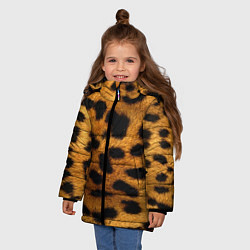 Куртка зимняя для девочки Шкура леопарда, цвет: 3D-красный — фото 2
