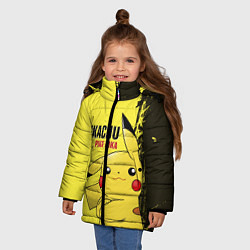 Куртка зимняя для девочки Pikachu Pika Pika цвета 3D-черный — фото 2