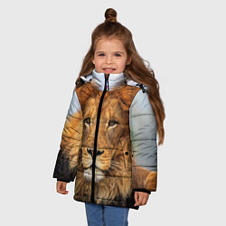 Куртка зимняя для девочки Красавец лев, цвет: 3D-черный — фото 2