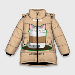 Куртка зимняя для девочки Catpuccino, цвет: 3D-черный