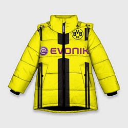 Куртка зимняя для девочки BVB FC: Evonik, цвет: 3D-черный